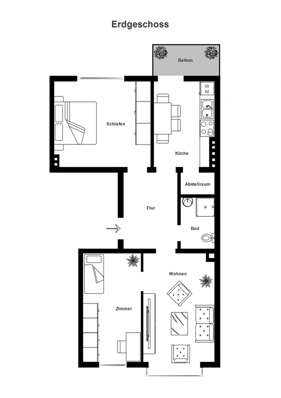 Grundriss EG Mehrfamilienhaus Bremen