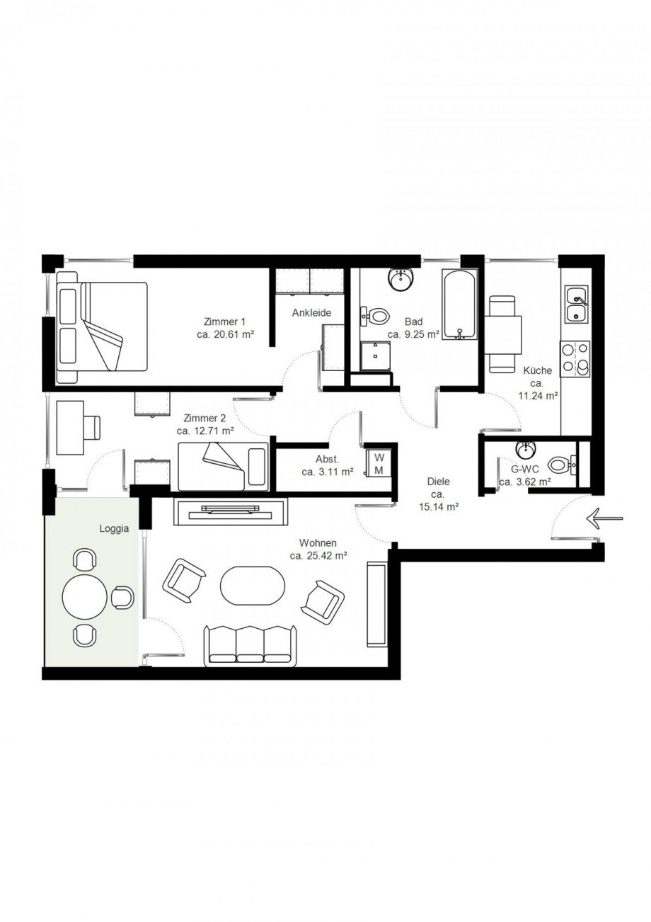 Grundriss Etagenwohnung Bremen