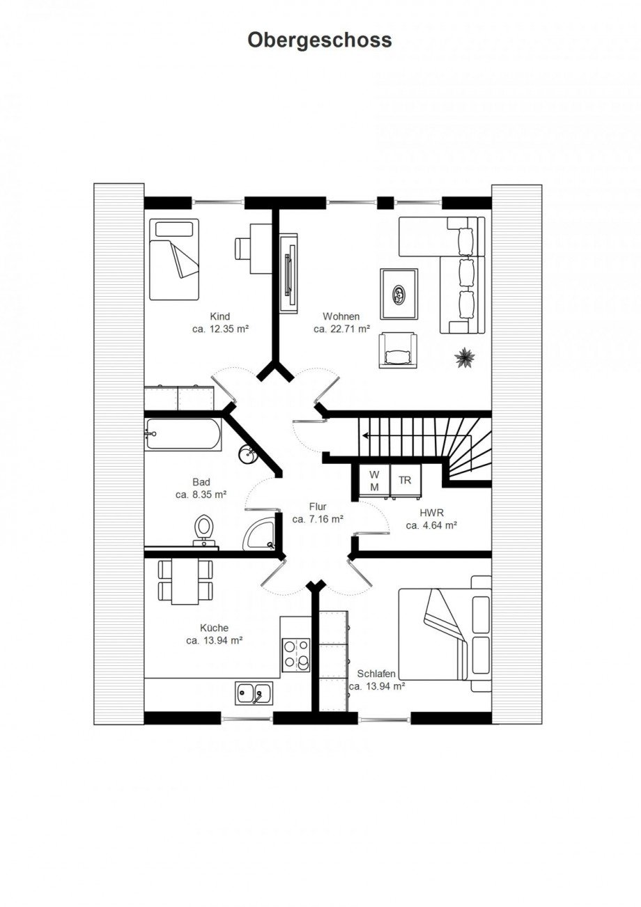 Grundriss OG Zweifamilienhaus L�bberstedt