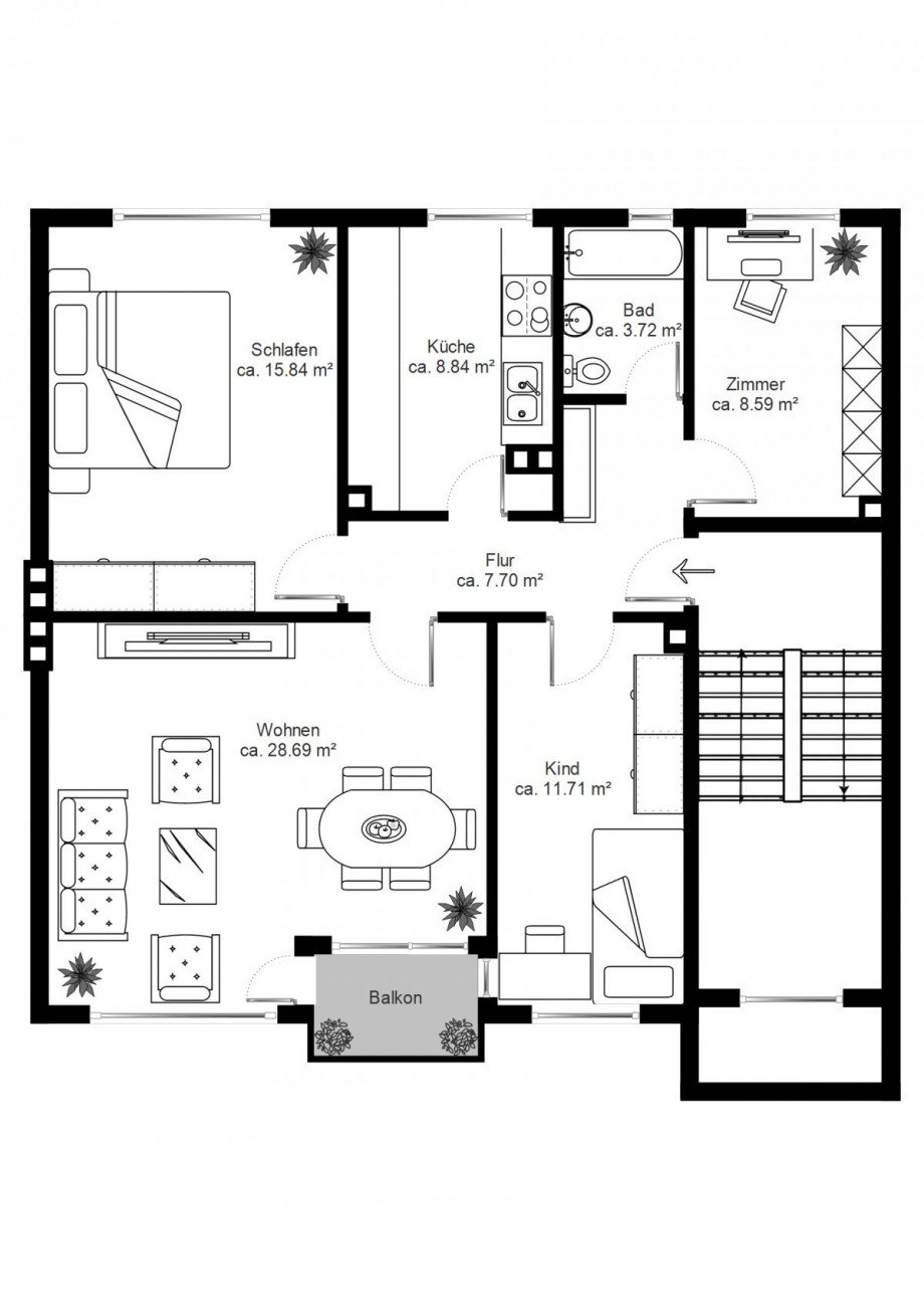Grundriss Etagenwohnung Bremen