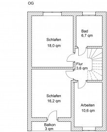 Grundriss OG Schwachhaussen / Radio Bremen, charmantes Altbremer Rotklinker Haus in beliebter Wohnlage