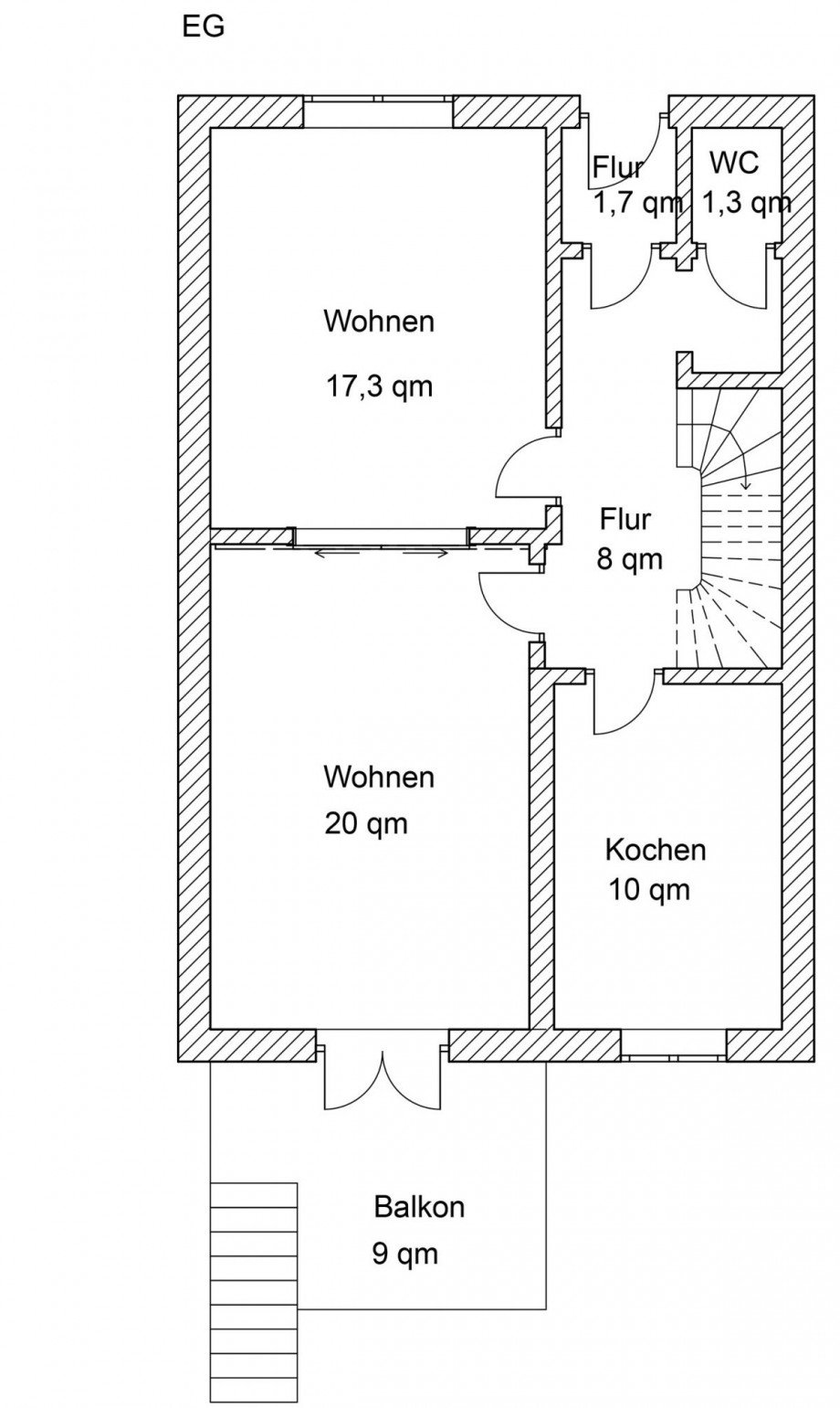 Grundriss EG Reihenmittelhaus Bremen