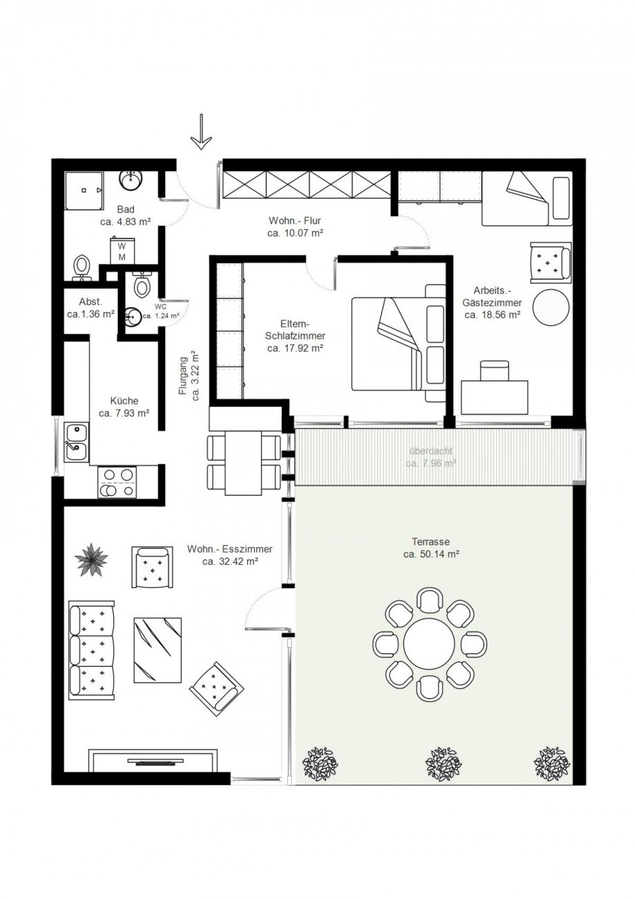 Grundriss Terrassenwohnung Bremen