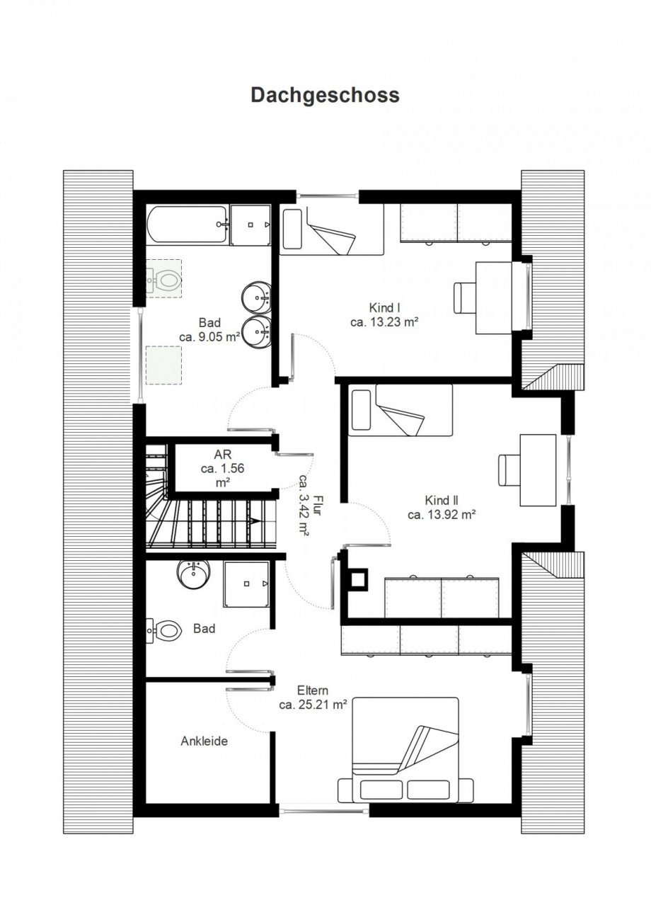 Grundriss DG Einfamilienhaus Bremen