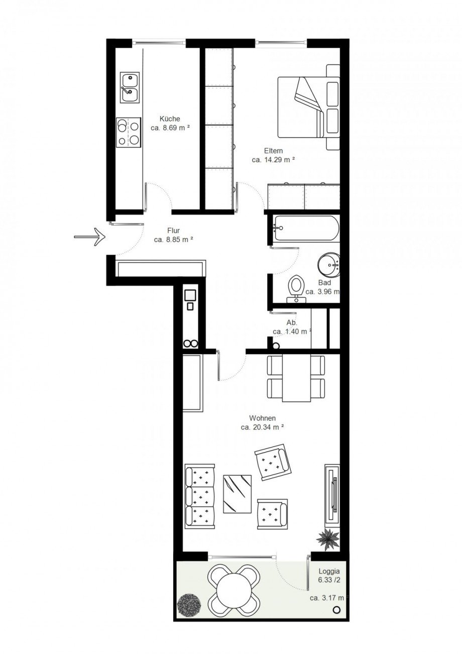 Grundriss Etagenwohnung Bremen