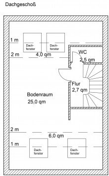 Grundriss DG Schwachhaussen / Radio Bremen, charmantes Altbremer Rotklinker Haus in beliebter Wohnlage
