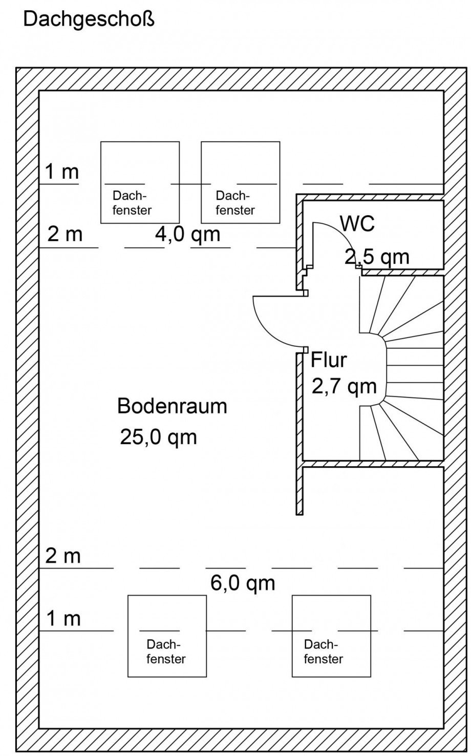 Grundriss DG Reihenmittelhaus Bremen