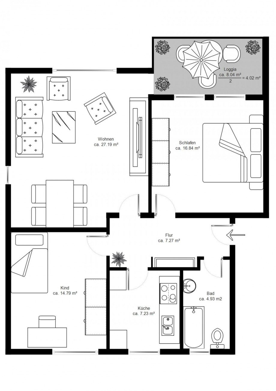 Grundriss Etagenwohnung Osterholz-Scharmbeck