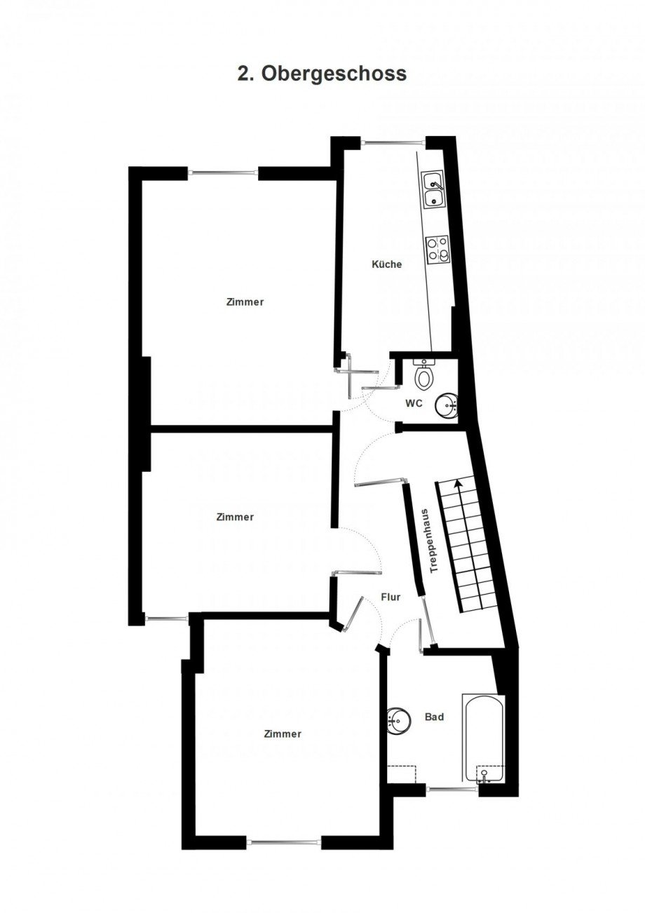 91800 Grundriss 2.OG Mehrfamilienhaus Bremen