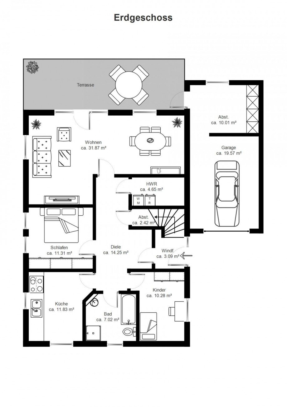 Grundriss EG Zweifamilienhaus L�bberstedt