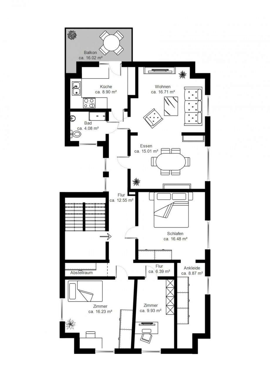 Grundriss Etagenwohnung Bremen