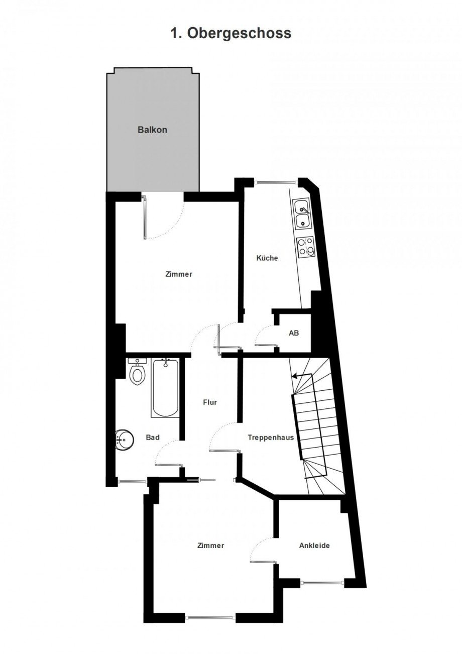 91800 Grundriss 1.OG Mehrfamilienhaus Bremen