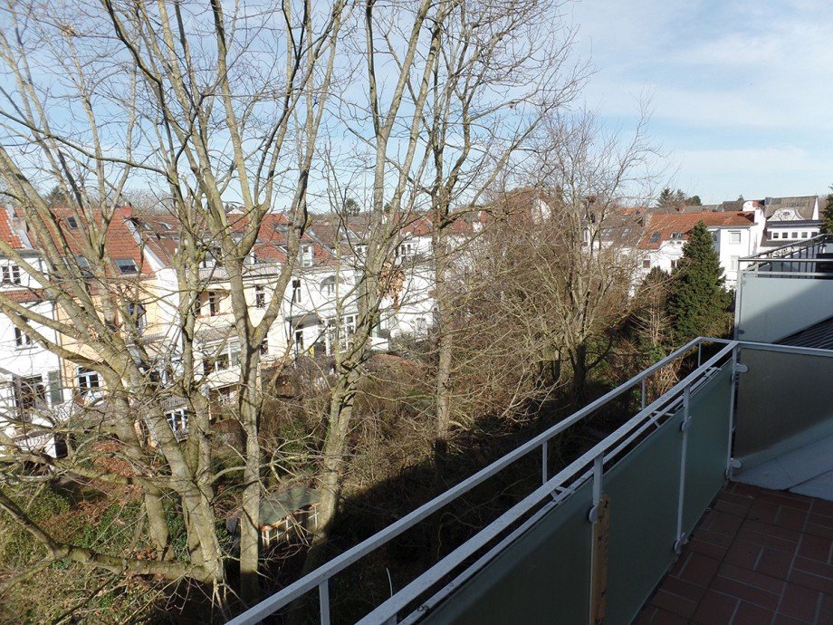 Aussicht vom Balkon Dachgeschosswohnung Bremen